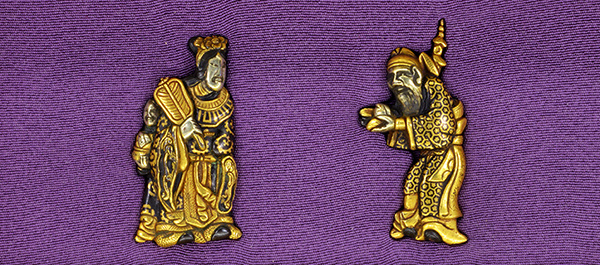 目貫 無銘 京金具師 西王母東方朔図(ME-020618)｜刀・日本刀の販売なら