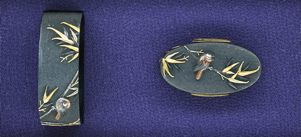 縁頭 銘 寿泉斎 美忠（花押）竹雀図縁頭（FU-010720）｜刀・日本刀の