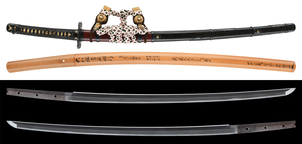 刀 無銘 当麻 附 変塗鞘揃赤銅金具太刀拵 第64回重要刀剣 (KA-020726