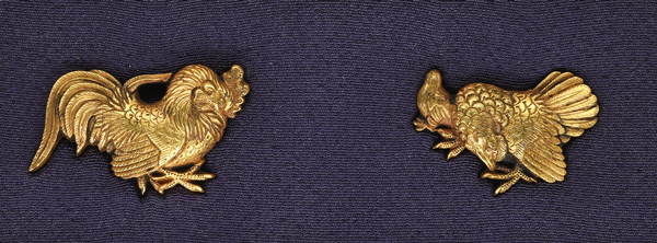 目貫 無銘 京金具師 親子鶏図目貫(ME-011025)｜刀・日本刀の販売なら