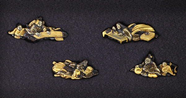 大小目貫 無銘 京金具師 宮中人物図目貫(ME-041124)｜刀・日本刀の販売