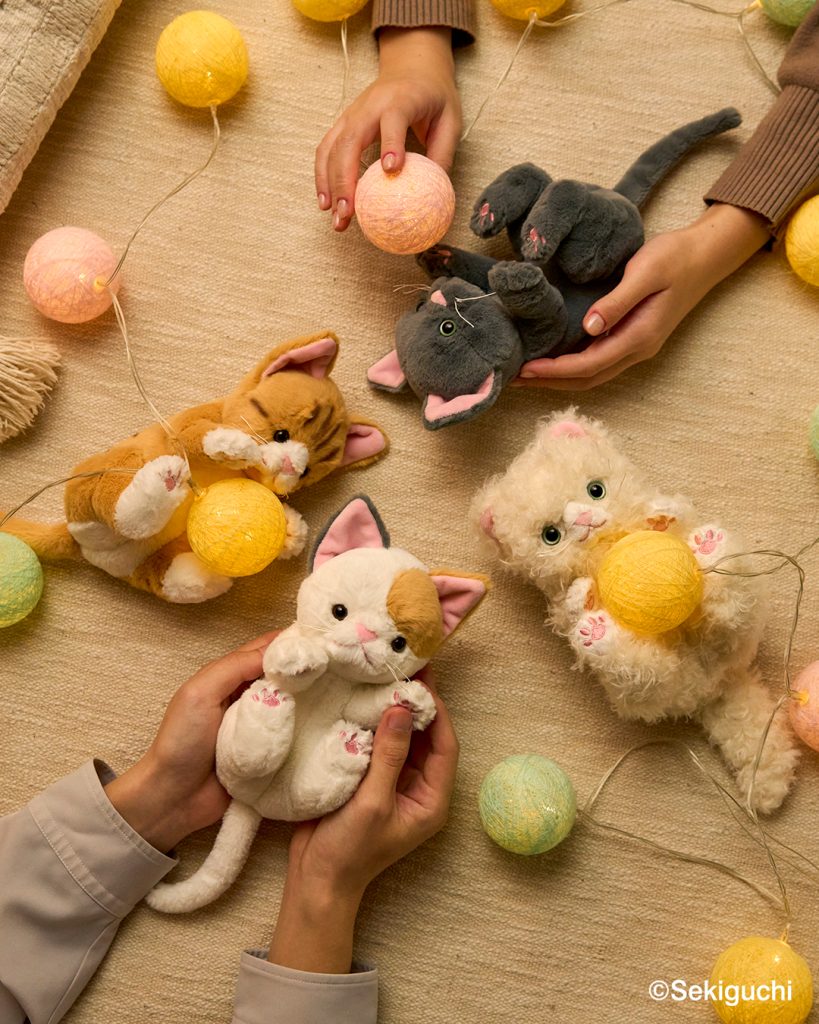 セキグチ】ころりんぬいぐるみ ねこ ちゃとら/しろふわ/みけ/ろしあん