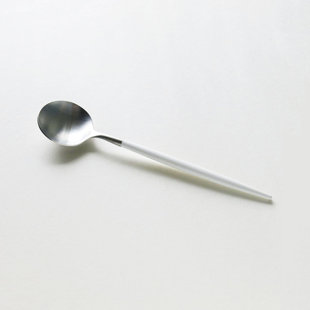 デザートスプーン ゴア GOA / ホワイト×シルバーCutipol（クチポール