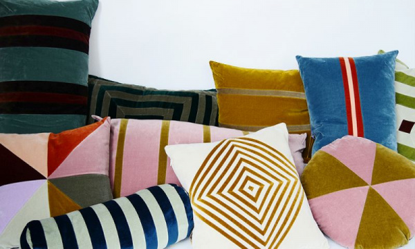 ベルベットクッション スキ 40×40cm #2 / マルチChristina Lundsteen