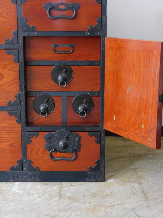 明治期 欅製 最上地方 時代箪笥 鍵付き 仙台箪笥 様式 HK-a-05289