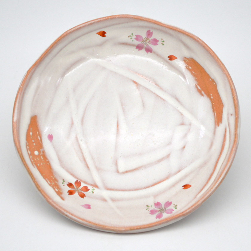 茶道具 菓子器（かしき） 銘々皿 灰釉 桜 1枚 中村 秋峰 | 千年の香り