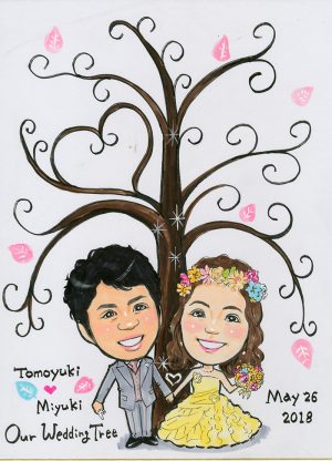 似顔絵入りウェディングツリー | 似顔絵プレゼントや名前ポエムは千里