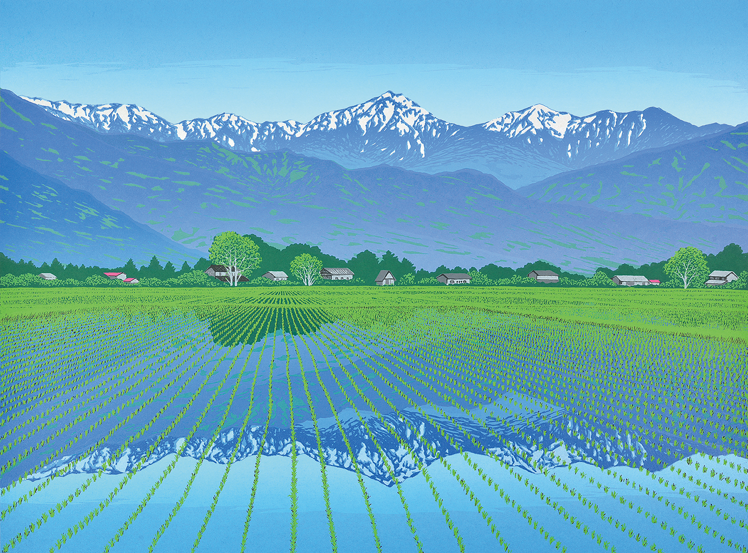 春爽安曇野 - 版画家 小暮真望