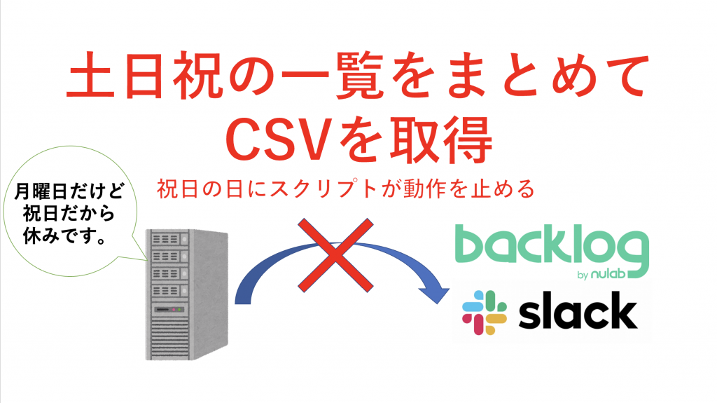 linux shell】土日祝の休日一覧を自動でcsvにまとめて別のスクリプトで