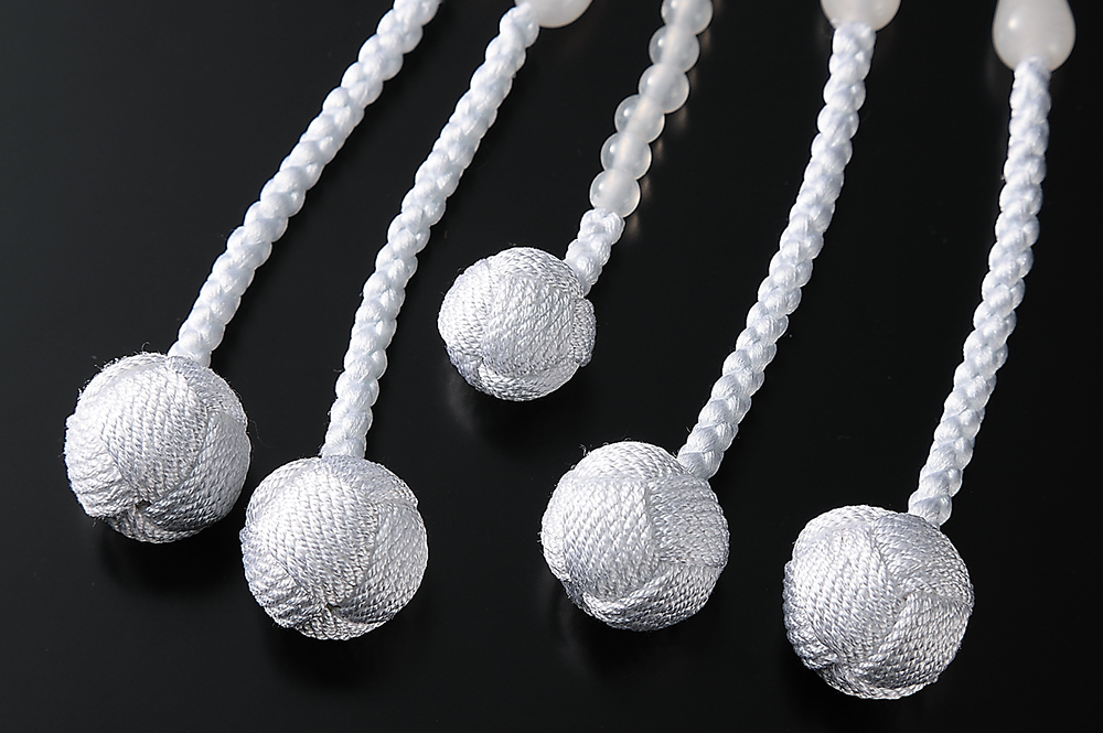 創価学会仏壇 SGI仏壇の金宝堂 高級天然石念珠【ホワイトオニキス】