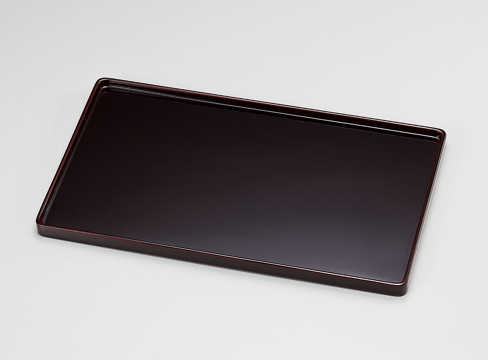 膳お盆・お膳-越前塗 溜塗（ためぬり）長角 もてなし盆［1枚］ | 越前