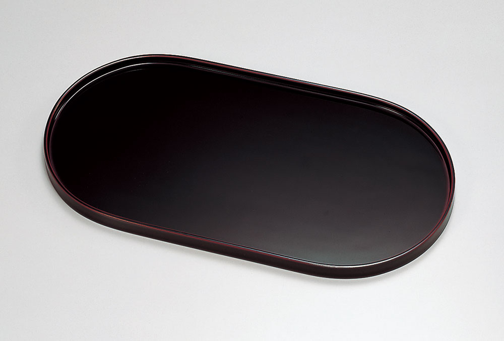 盆お盆・お膳-越前塗 溜塗（ためぬり）コーヒー盆［1枚］ | 越前漆器粂治郎