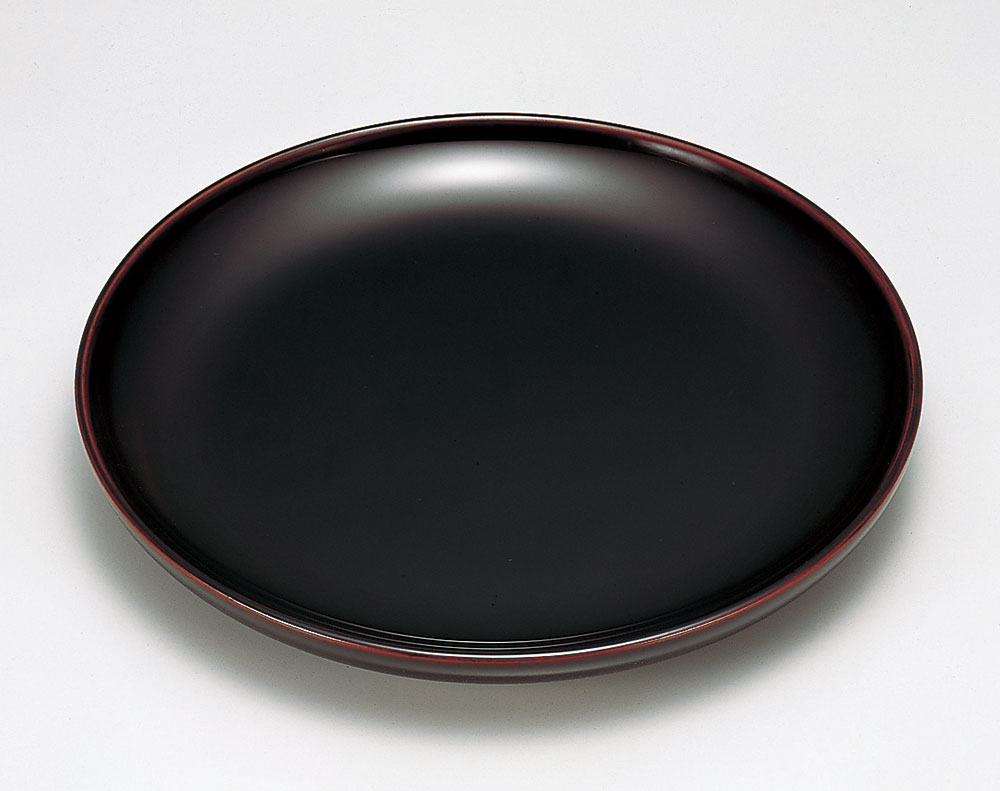 お皿盛皿中皿-溜塗（ためぬり）くり木地 盛皿［1個］ | 越前漆器粂治郎