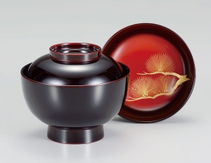 盆お盆・お膳-越前塗 溜塗（ためぬり）尺1くつわ盆［1枚］ | 越前漆器