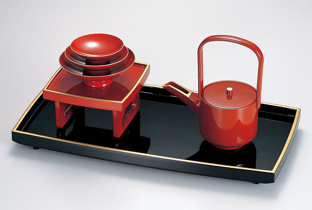 屠蘇器酒器-日の出 胴張屠蘇器［1組］【お正月】 | 越前漆器粂治郎