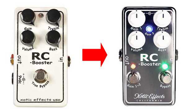 エフェクター】Xoticから定番RCブースターの進化Ver.「RCB-V2」が入荷