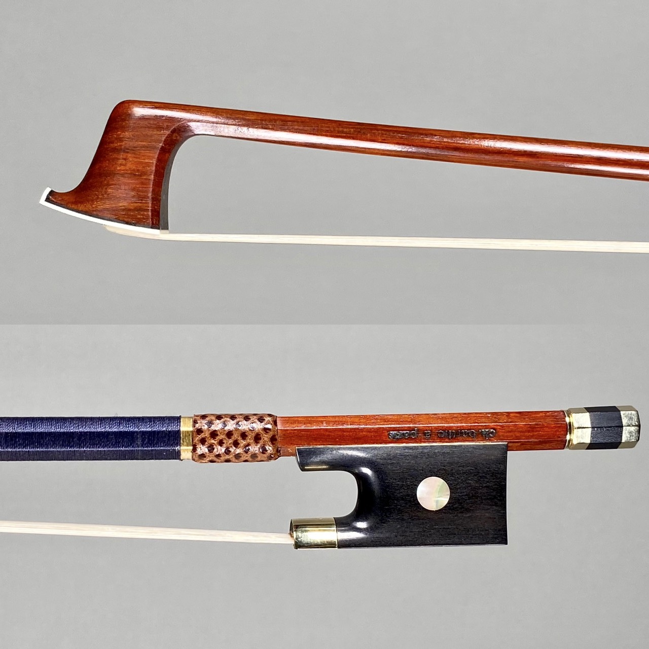 上級分数弓3/4】 フランス製 Luthes Paris 銀黒檀 バイオリン弓 上級