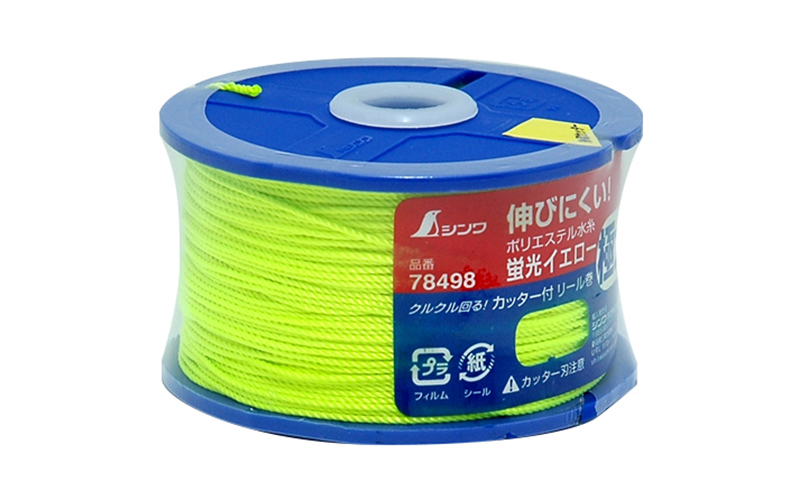 ポリエステル水糸 リール巻 極太1．2㎜ 120m 蛍光イエロー