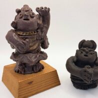 松田一戯「仏心」但馬木彫 彩色 昭和63年の作 | 新栄堂