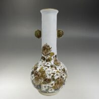 三代 齋藤雲楽 造 京焼 清水焼 雲錦 花瓶 飾り壷 伝統工芸士 | 新栄堂