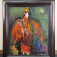 今野由恵 一枚の繪 日本画 F8号「うちわ」昭和63年の作品 | 新栄堂