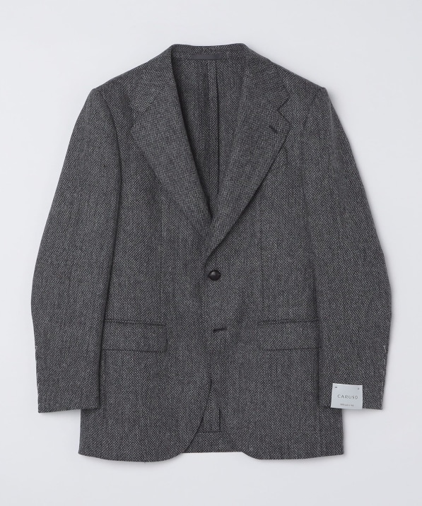 SHIPS別注】CARUSO: AIDA ワイドラペル ウール ヘリンボーン ツイード