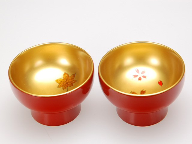 木製本漆塗 白木屋漆器店オンラインショップ＜洗朱内金地＞2.2腰高