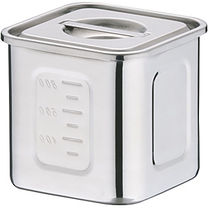 三宝産業 YUKIWA UK 18-8 ステンレス 深型 角キッチンポット 12cm