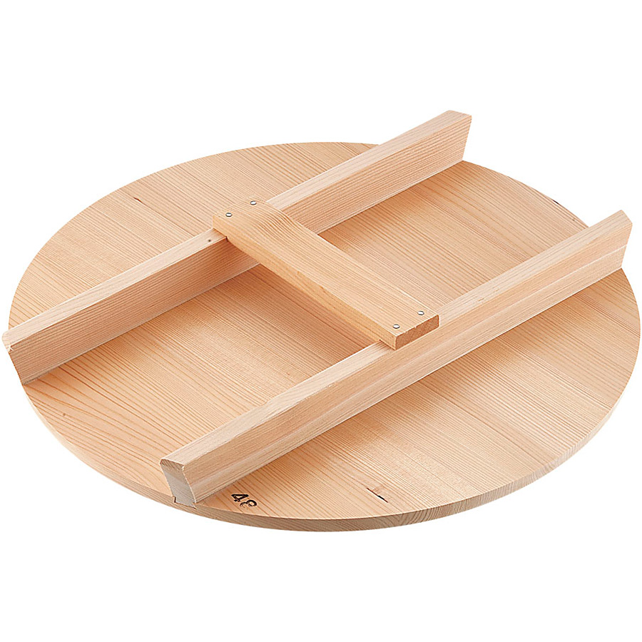 雅漆工芸 サワラ 木蓋 H型取手 厚手 48cm用 - 調理器具のSHOKUBI
