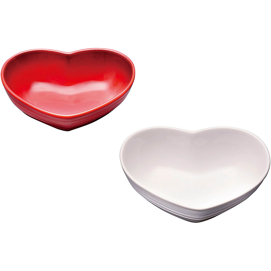 ル・クルーゼ ストーンウェア ハート・ディッシュS 2個入り 125mm