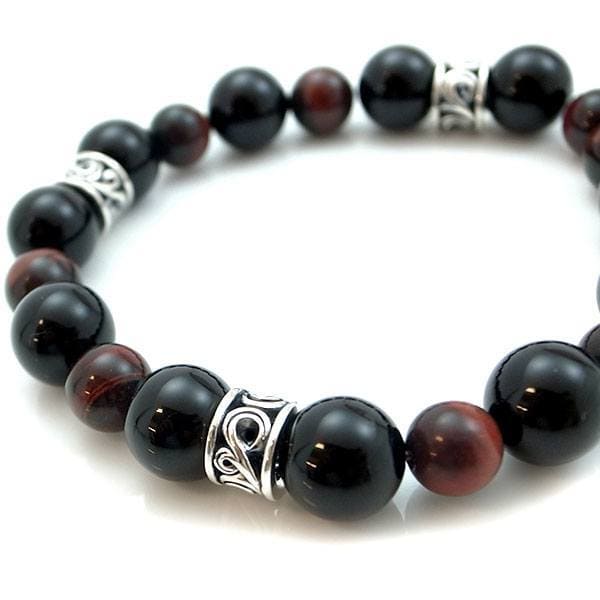 パワーストーン】ラピスラズリ×オニキス×シルバーブレスレット [DJ-015]