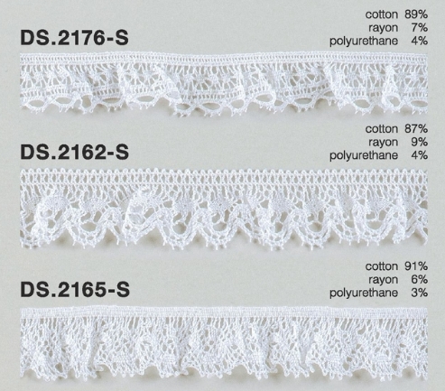 フリルレース ゴム入りトーションレース 1m単位 オフホワイト 大定
