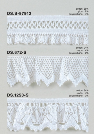 フリルレース ゴム入りトーションレース 1m単位 オフホワイト 大定