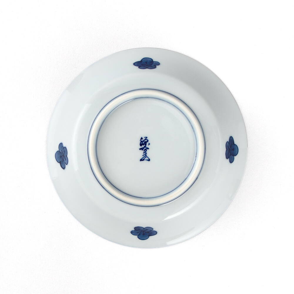 古染風梅紋 銘々皿（丸型・縁絵） ｜ 有田焼の源右衛門窯公式