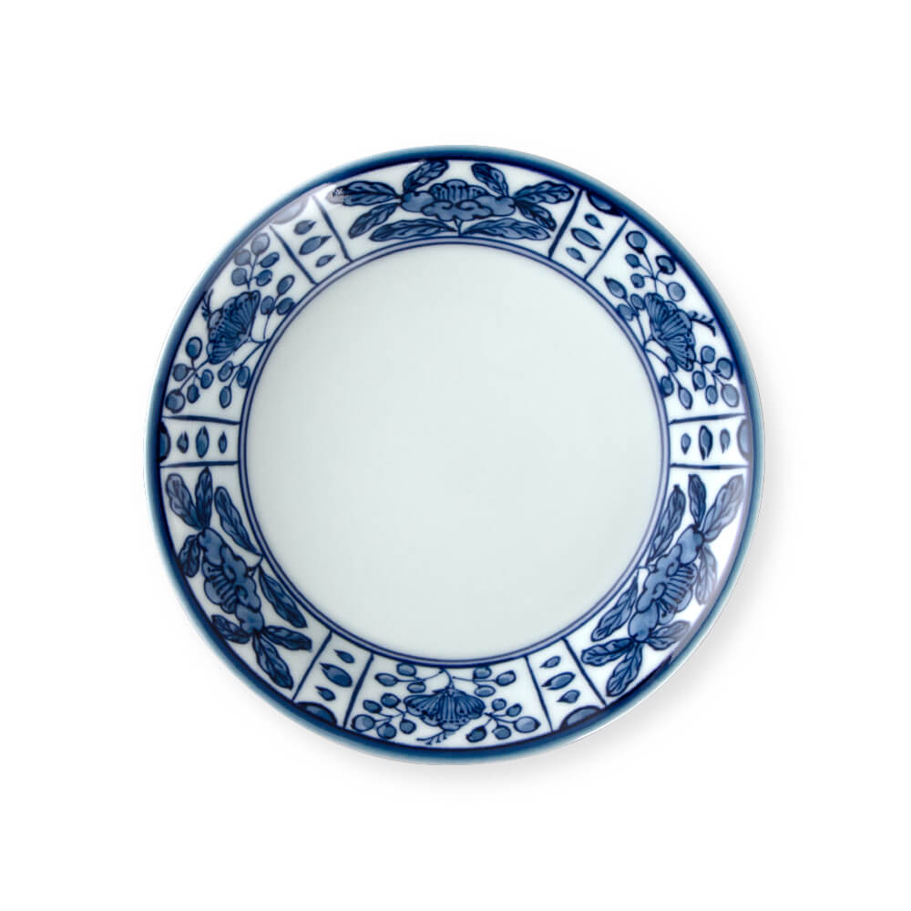 染付芙蓉割草花紋 銘々皿（丸型） ｜ 有田焼の源右衛門窯公式