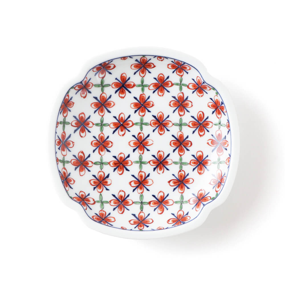 赤絵花七宝 銘々皿 ｜ 有田焼の源右衛門窯公式オンラインショップ