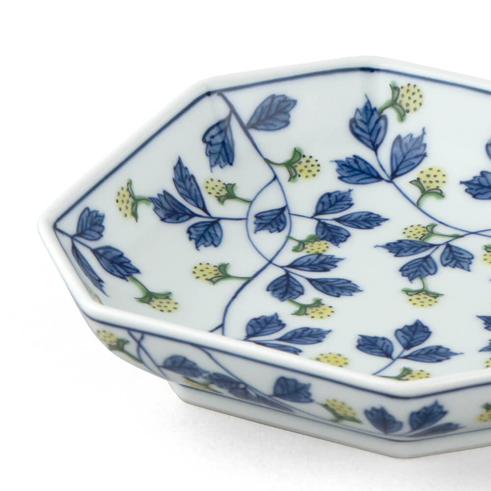 染錦苺絵（黄） 銘々方皿 ｜ 有田焼の源右衛門窯公式オンラインショップ