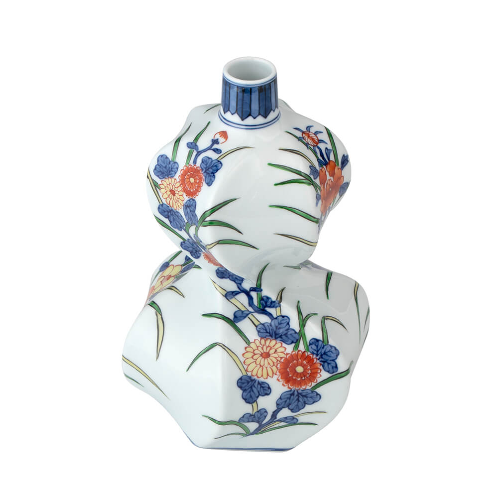 染錦花割 花瓶 ｜ 有田焼の源右衛門窯公式オンラインショップ