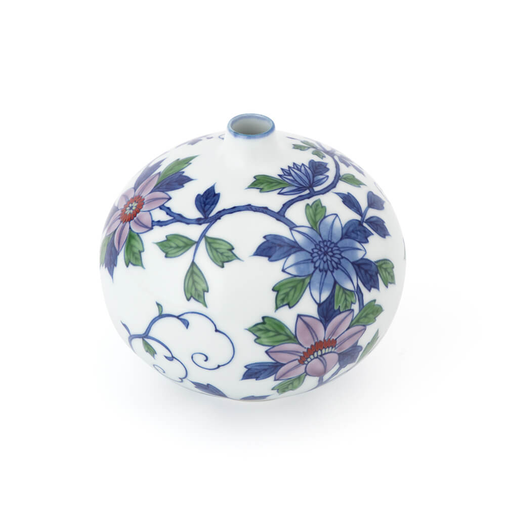 染錦鉄線花 花瓶 ｜ 有田焼の源右衛門窯公式オンラインショップ