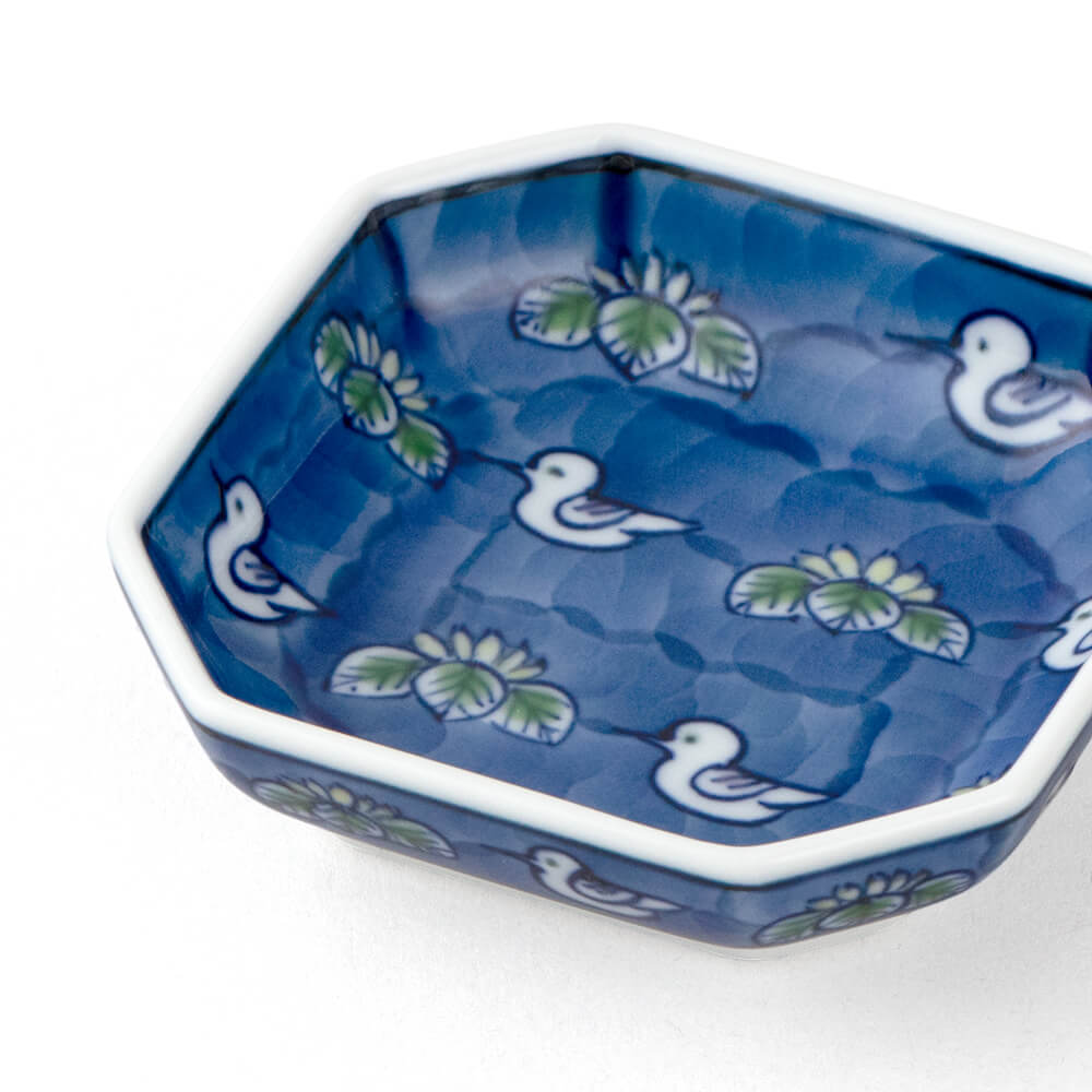 染錦水鳥図 豆方皿 ｜ 有田焼の源右衛門窯公式オンラインショップ