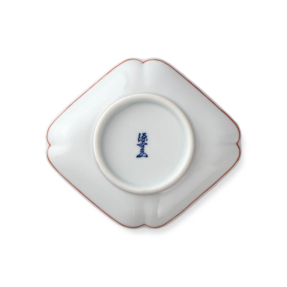 赤絵唐草濃 小皿（菱型） ｜ 有田焼の源右衛門窯公式オンラインショップ