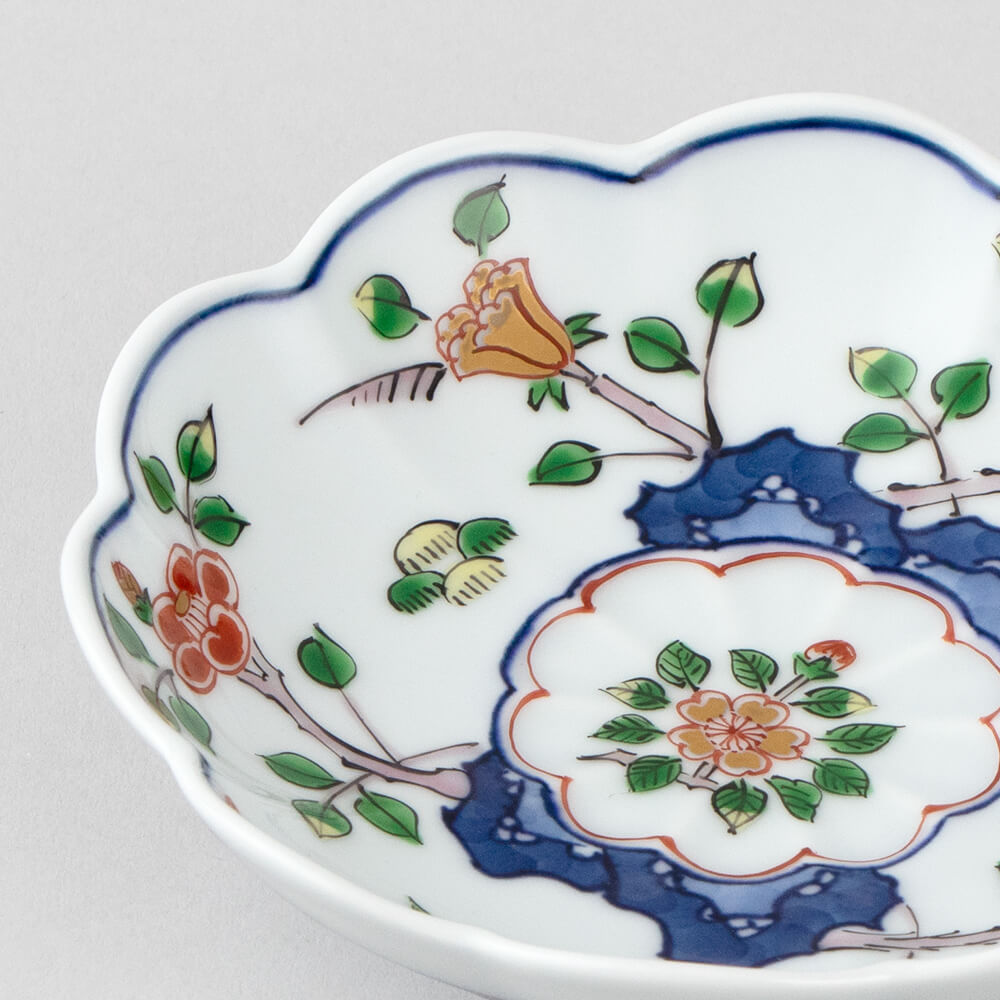 染錦草花文 小皿 ｜ 有田焼の源右衛門窯公式オンラインショップ