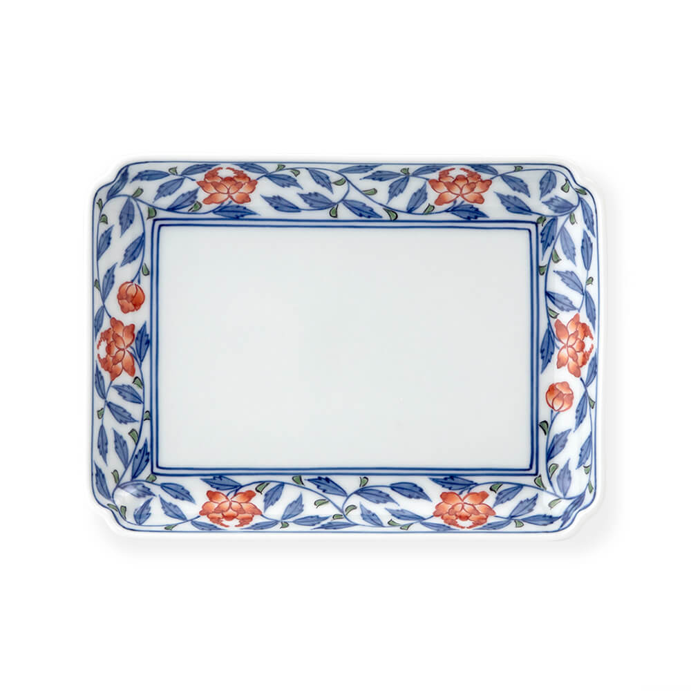 染錦花唐草 角平銘々皿 ｜ 有田焼の源右衛門窯公式オンラインショップ