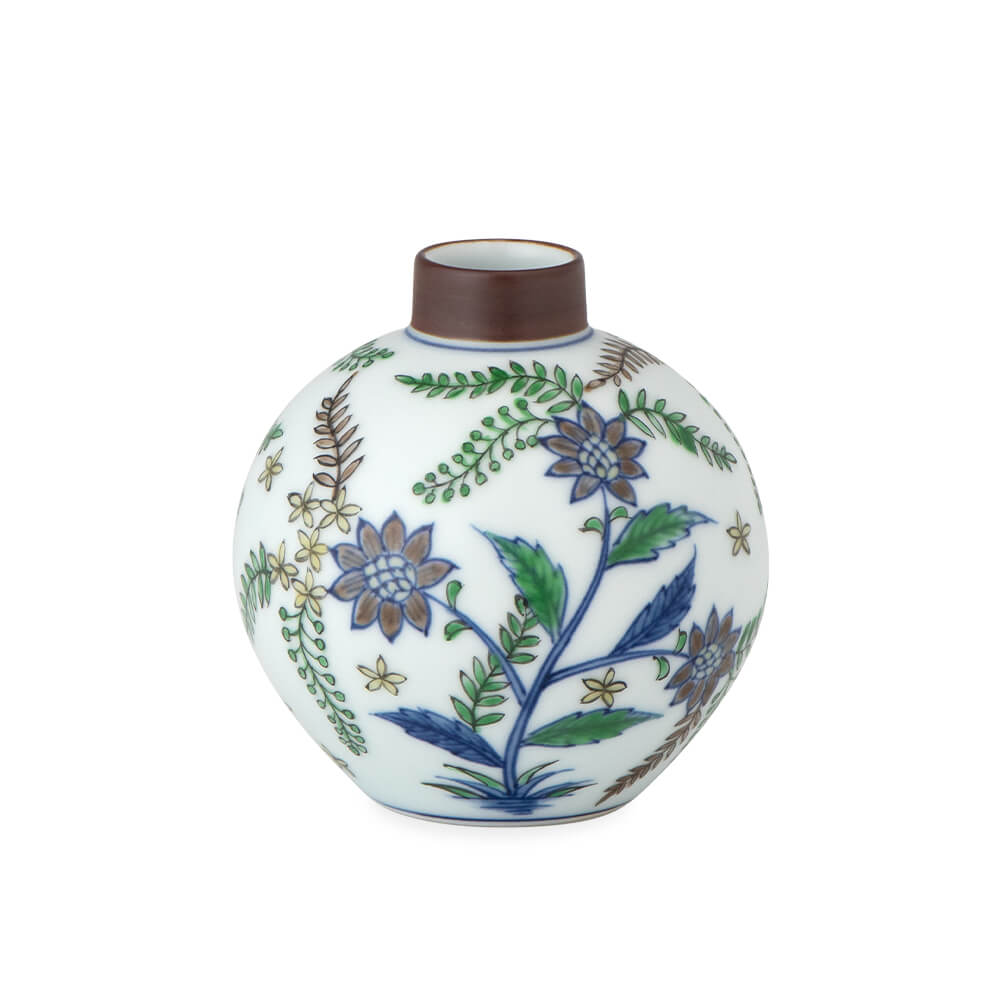 染錦更紗手花蝶文 小花瓶 ｜ 有田焼の源右衛門窯公式オンラインショップ