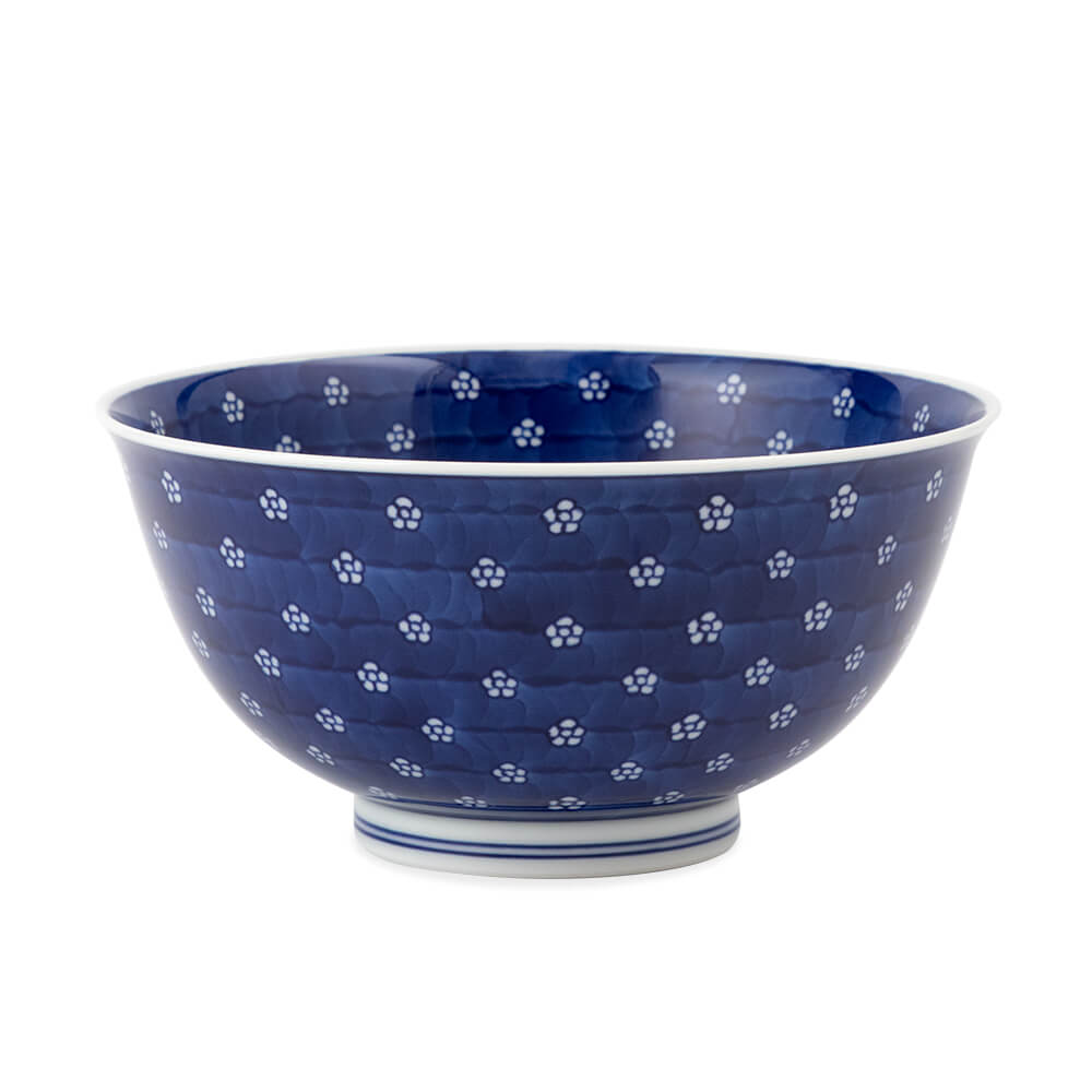 染付梅地紋 麺鉢（大） ｜ 有田焼の源右衛門窯公式オンラインショップ