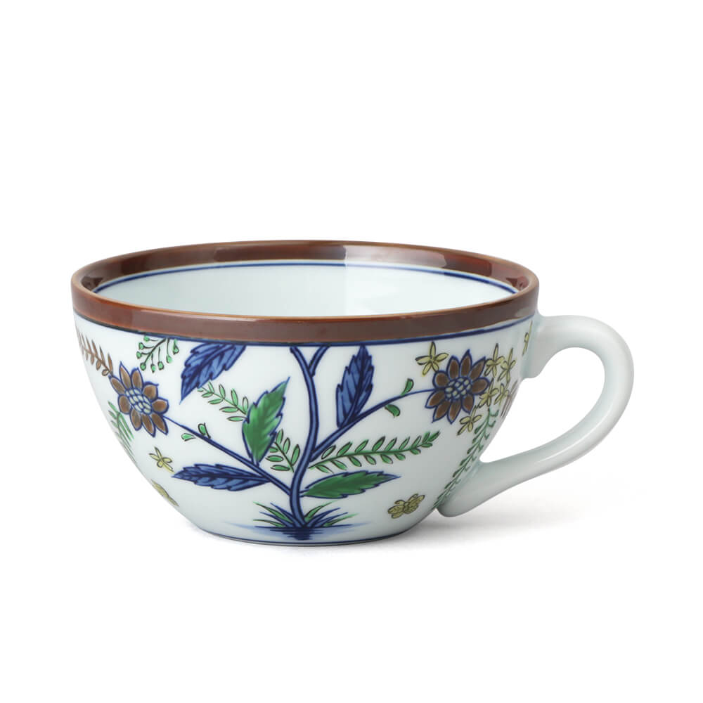 染錦更紗手花蝶文 スープ碗 ｜ 有田焼の源右衛門窯公式オンラインショップ