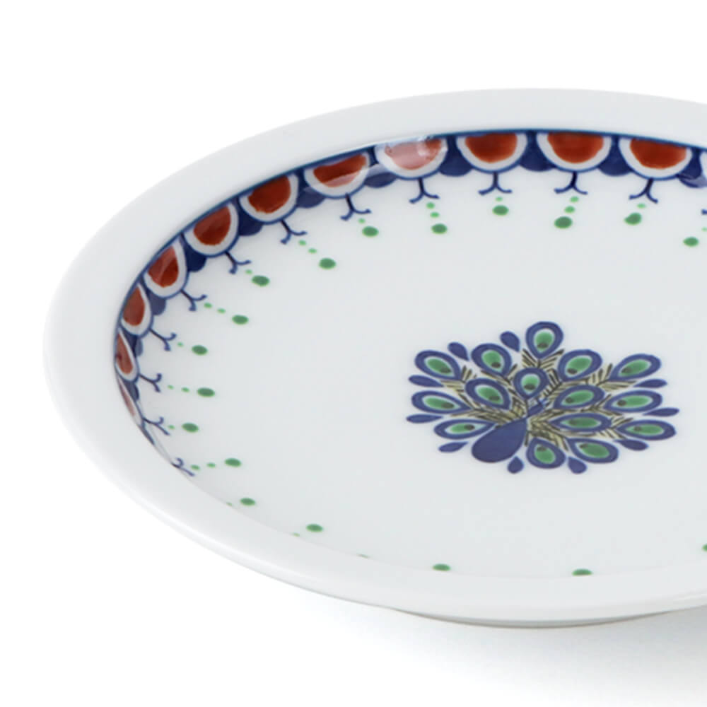 赤絵孔雀見込 銘々皿 ｜ 有田焼の源右衛門窯公式オンラインショップ