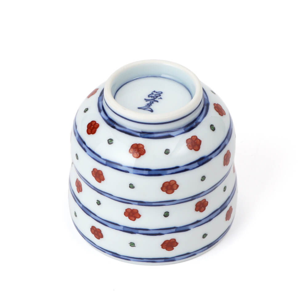 染錦赤梅小紋割 湯呑 ｜ 有田焼の源右衛門窯公式オンラインショップ