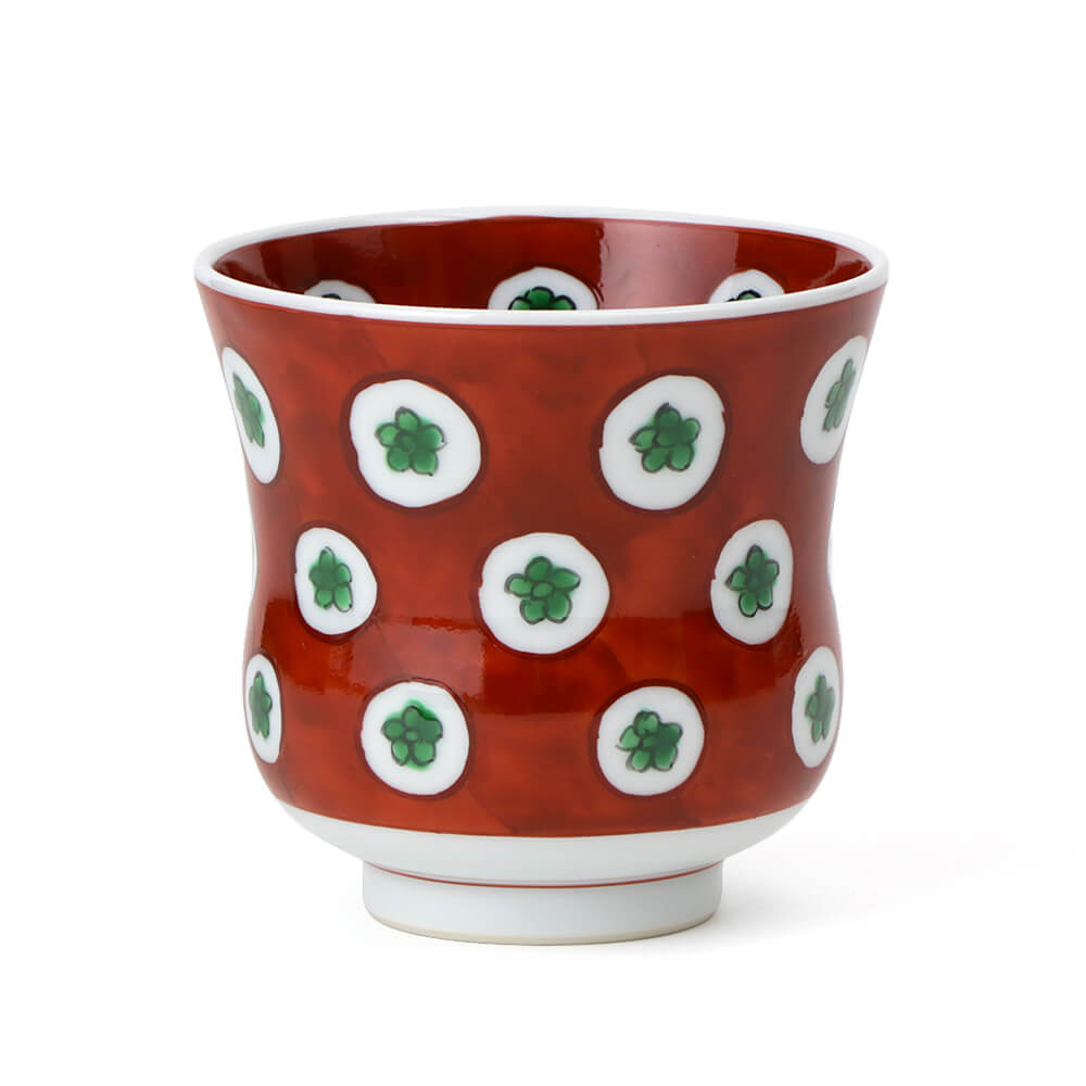 赤絵梅花丸紋濃 湯呑 ｜ 有田焼の源右衛門窯公式オンラインショップ