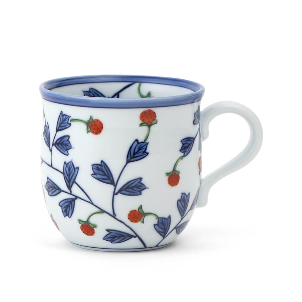染錦苺絵 （赤） マグカップ ｜ 有田焼の源右衛門窯公式オンラインショップ